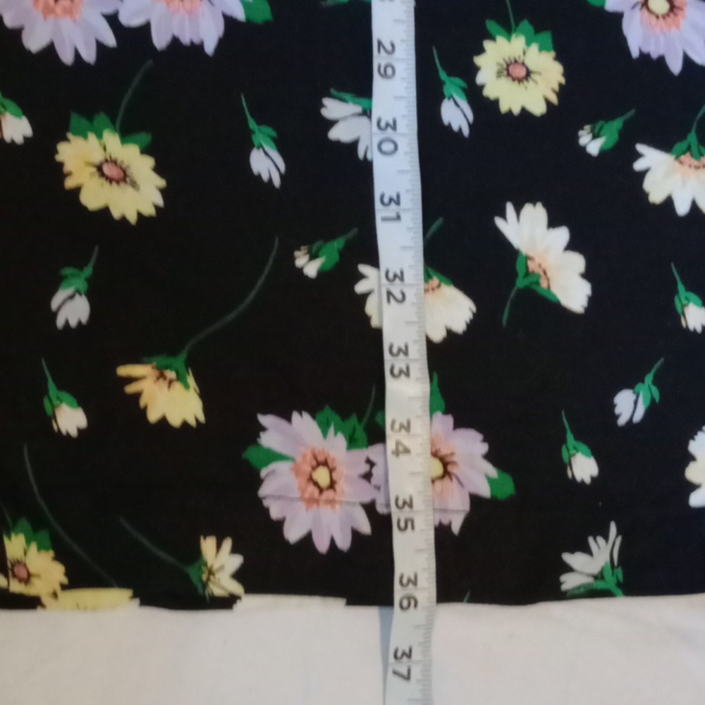 LOFT Black Floral Wide Leg Pants | Linen Blend | Size Small - Picture 6 of 10